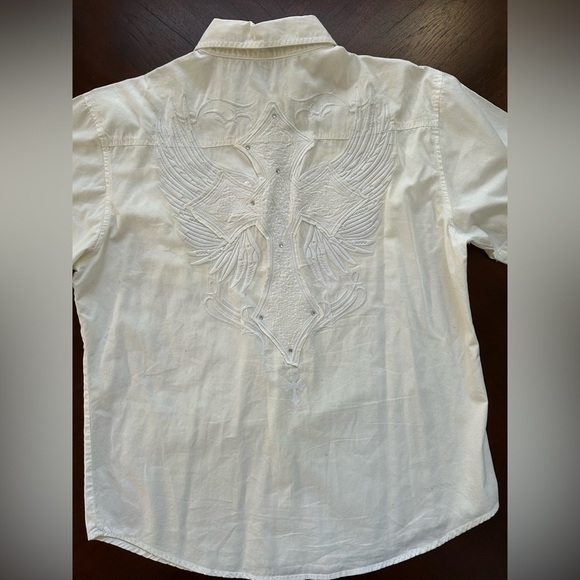 VITORIOUS White Short Sleeve Men's Shirt SIZE L - Picture 6 of 7